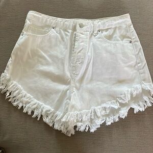White Highwaisted Jean Shorts